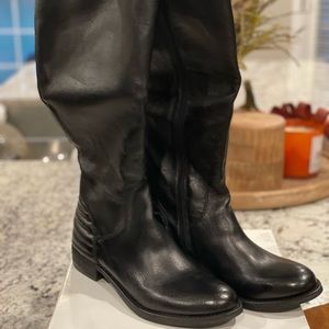 Size 9 Wide Calf Steve Madden Black Leather Boots